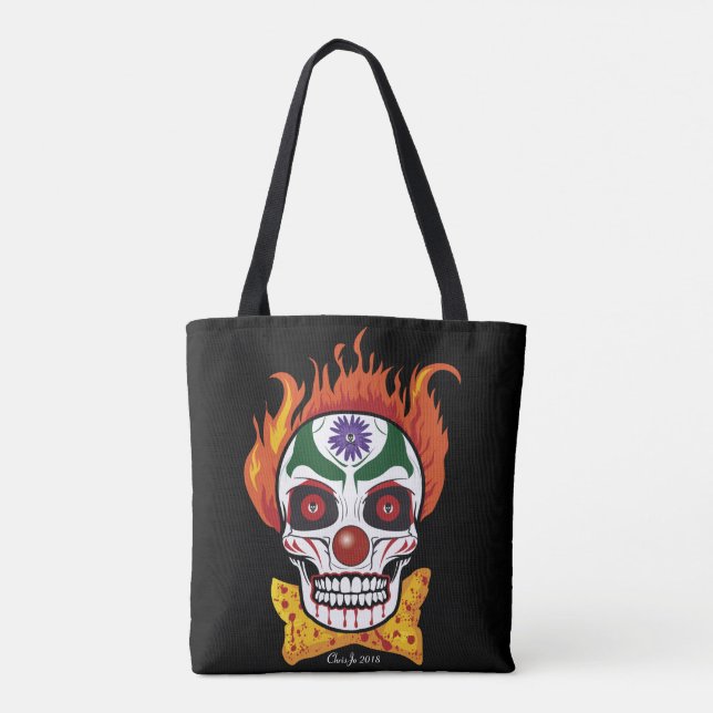 Evil Clown Skull Tote Bag - Costumed Creatures (Back)