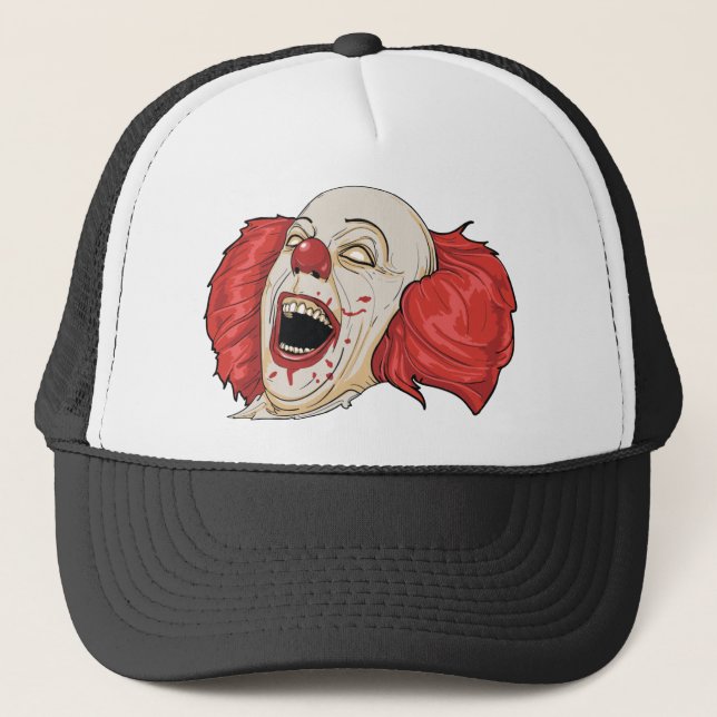 Evil Clown T Shirt Trucker Hat (Front)