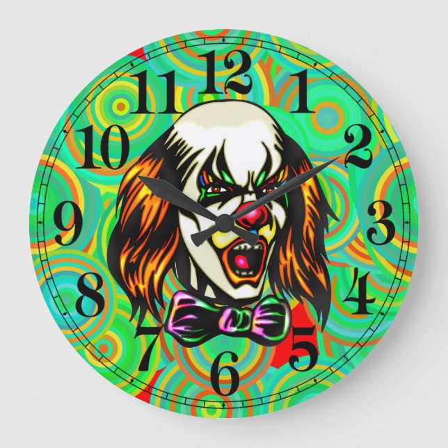Evil Clown Wall Clock (Front)