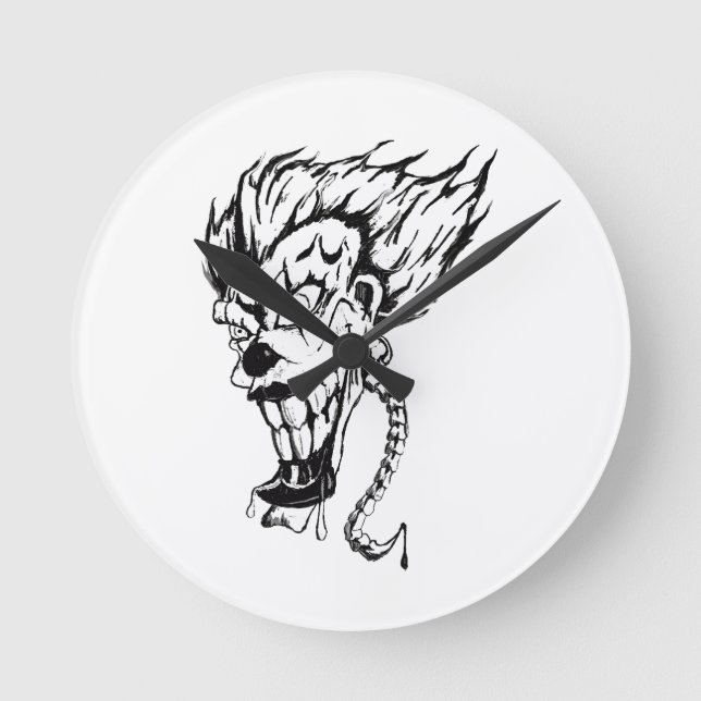 Evil clown wall clock (Front)