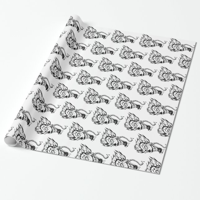 Evil clown wrapping paper (Unrolled)