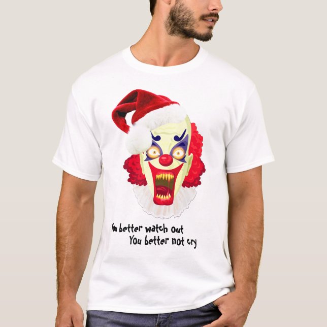 evil clowns bad santa tshirt (Front)