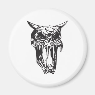 evil demon skull magnet