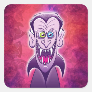 Evil Dracula Square Sticker