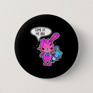 Evil Easter Bunny Come At Me Bro Meme Rabbit Horro 2 Inch Round Button