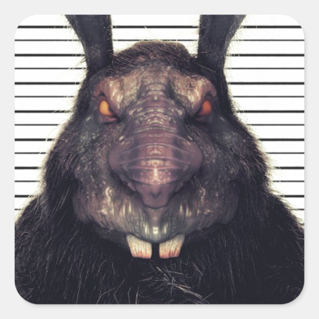 Evil Easter Bunny Rabbit SOLO Square Sticker (Front)