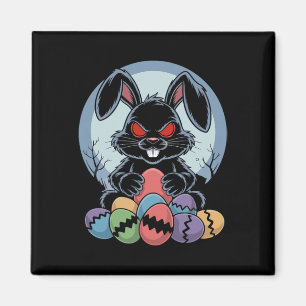 Evil Easter Bunny Scary Horror Rabbit Red Eyes Mon Magnet