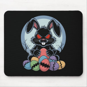 Evil Easter Bunny Scary Horror Rabbit Red Eyes Mon Mouse Pad