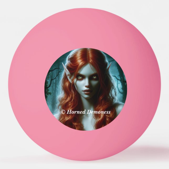 Evil elf and demoness ping pong ball (Front)