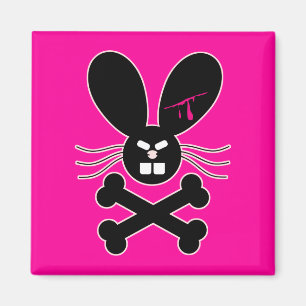 Evil Emo Bunny Crossbones Magnet