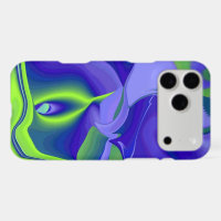 Evil Eye , 3D Abstract in green blue purple