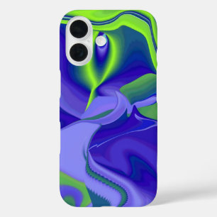 Evil Eye , 3D Abstract in green blue purple iPhone 16 Case