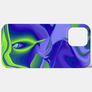 Evil Eye , 3D Abstract in green blue purple iPhone 13 Pro Max Case