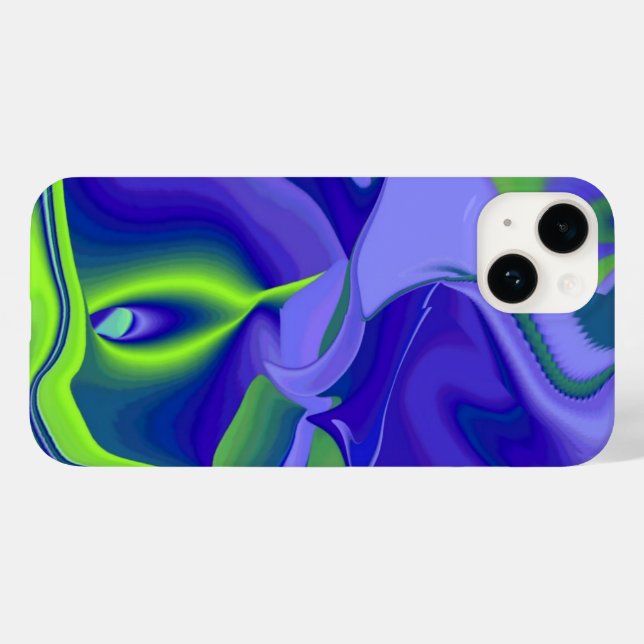 Evil Eye , 3D Abstract in green blue purple Case-Mate iPhone Case (Back (Horizontal))