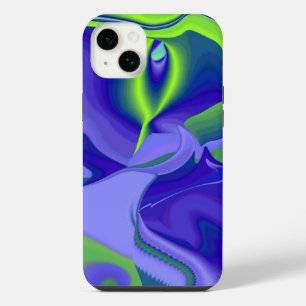 Evil Eye , 3D Abstract in green blue purple iPhone 14 Plus Case