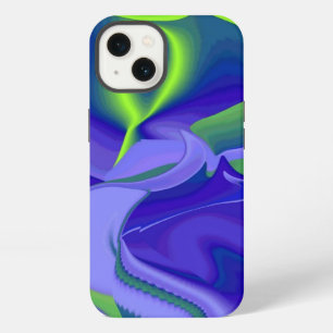 Evil Eye , 3D Abstract in green blue purple iPhone 13 Case