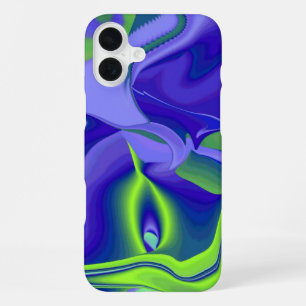 Evil Eye , 3D Abstract in green blue purple iPhone 16 Plus Case