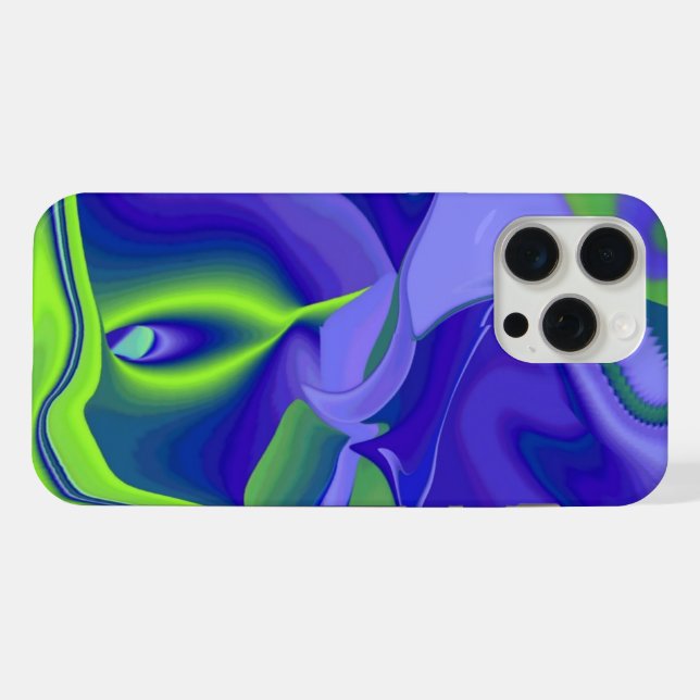 Evil Eye , 3D Abstract in green blue purple iPhone Case (Back Horizontal)