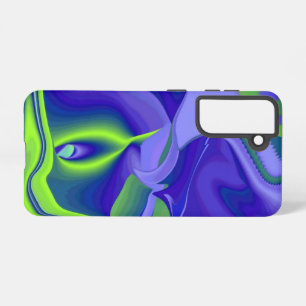 Evil Eye , 3D Abstract in green blue purple Samsung Galaxy Case