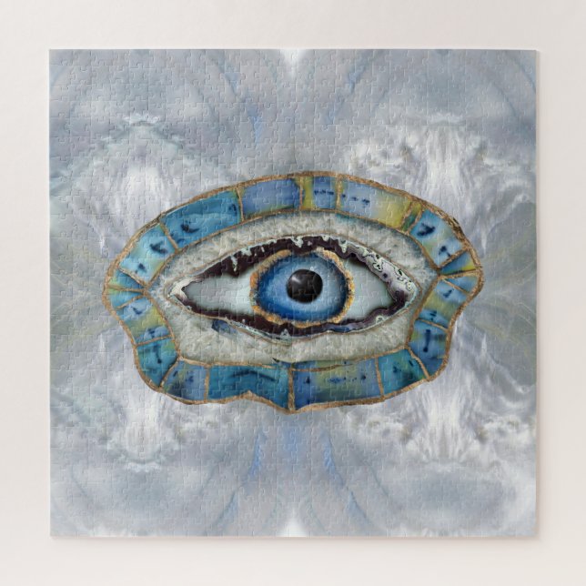 Evil Eye Amulet Geodes and Crystals Jigsaw Puzzle (Vertical)