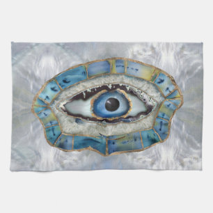 Evil Eye Amulet Geodes and Crystals Kitchen Towel
