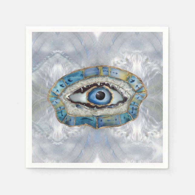 Evil Eye Amulet Geodes and Crystals Napkin (Front)