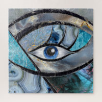 Evil Eye Amulet Mineral Textures Collage