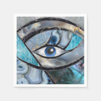 Evil Eye Amulet Mineral Textures Collage