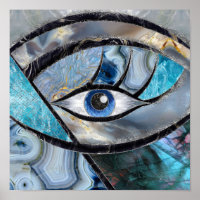 Evil Eye Amulet Mineral Textures Collage