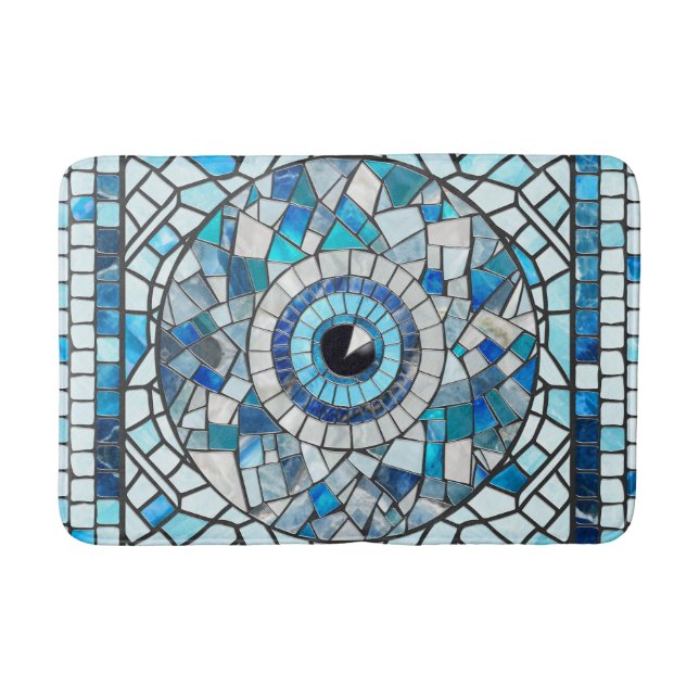 Evil Eye Amulet Mosaic Art Bath Mat (Front)