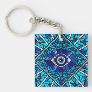 Evil Eye Amulet Mosaic Art Keychain