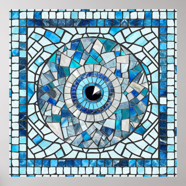 Evil Eye Amulet Mosaic Art Poster (Front)