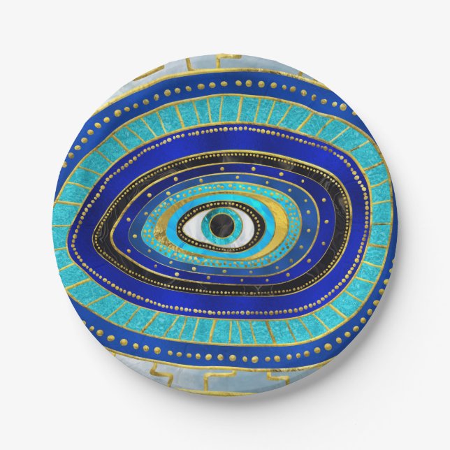 Evil Eye Amulet Ornament Paper Plate (Front)