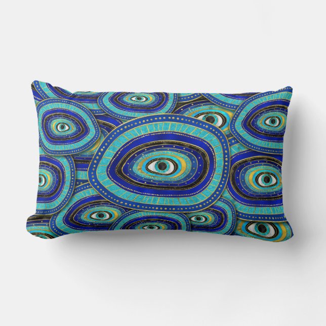 Evil Eye Amulet Pattern Lumbar Pillow (Front)
