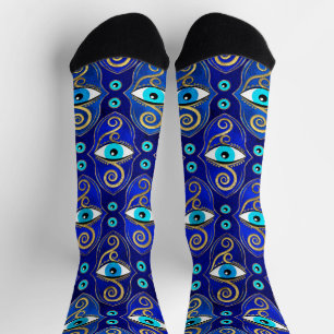 Evil Eye Amulet Pattern Socks