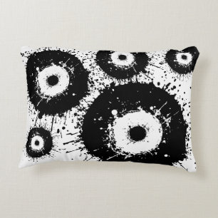 Evil eye black and white accent pillow