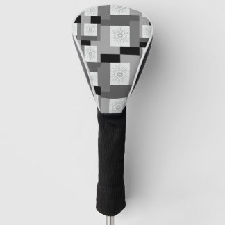 Evil eye Black, White and Grey graphic design Golf Head Cover