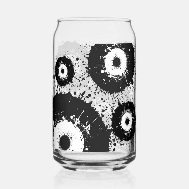 Evil Eye Black & White Drinkware Set Can Glass (Back)