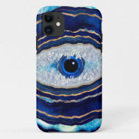 Evil Eye Blue Agate Geode Ditital Art