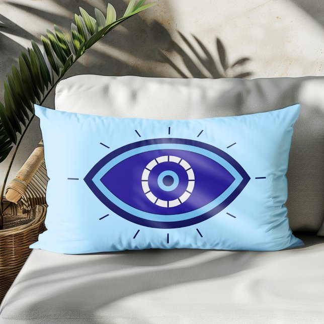 Evil Eye Blue Boho Decor Accent Throw  Lumbar Pillow (Creator Uploaded)