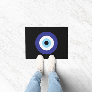 Evil Eye Blue Mati doormat for protection and luck