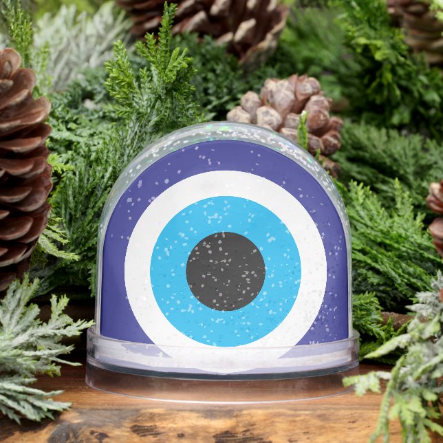 Evil Eye Blue Mati personalized snow globe gift (Winter)