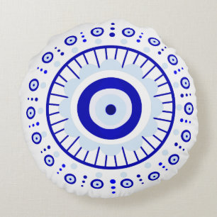 Evil Eye Burst Round Pillow