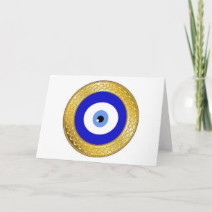 evil eye card-gold card