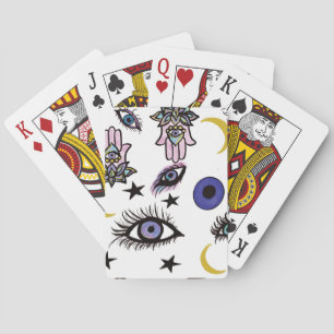 evil eye cards, celestial cards, Cartomancy, moon Playing Cards