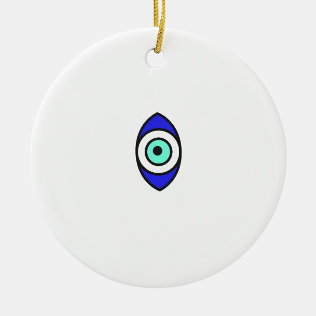 Evil Eye Ceramic Ornament (Front)