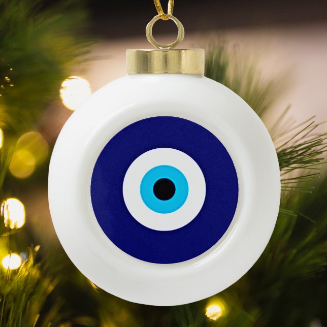 Evil Eye Charm Ceramic Ball Christmas Ornament (Creator Uploaded)