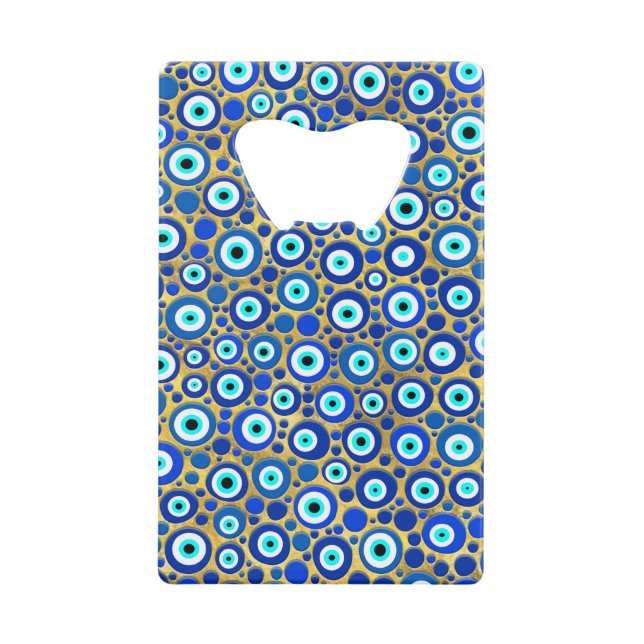Evil Eye Charm Pattern Credit Card Bottle Opener (Front)