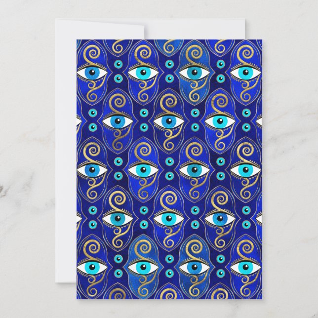 Evil Eye Charm Pattern Holiday Card (Front)