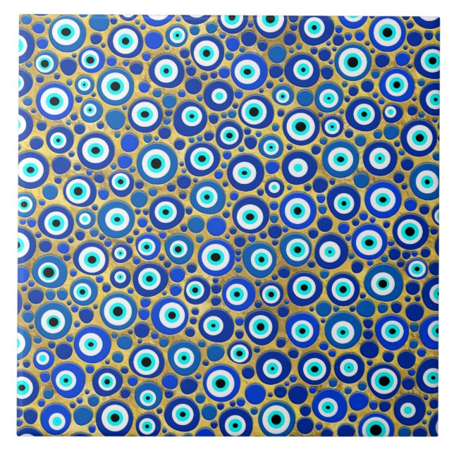 Evil Eye Charm Pattern Tile (Front)